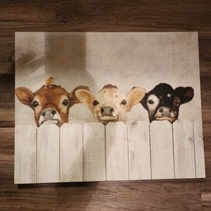 Baby cow wall picture